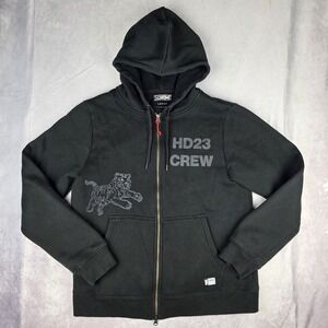 Chrome Industries Hoodie Mens Large Black HD23 Crew Tiger Logo Stash Pocket